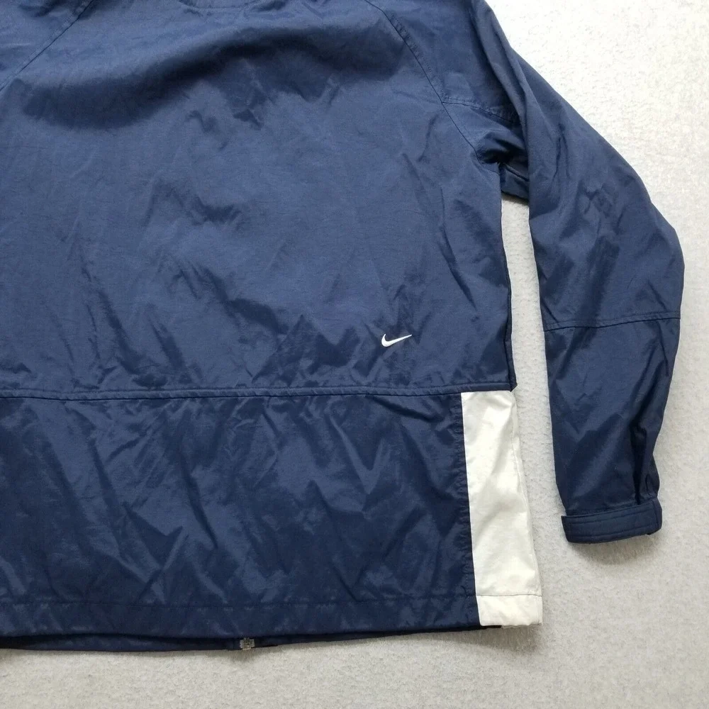 Nike Jacket Mens Large Blue Full‎ Zip Pockets Nylon Windbreaker